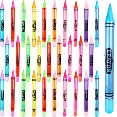 Imagem de Rcanedny 30 peças de giz de cera inflável de 104 cm jumbo inflável, suporte de giz de cera inflável, para escola, sala de aula, aniversário, festa de Natal, adereço de foto