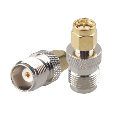 Imagem de Futheda 2 peças SMA macho para TNC fêmea RF adaptador coaxial TNC para conector coaxial SMA conector niquelado de baixa perda compatível com roteador de antena de rádio externo WiFi WiMax antenas LAN