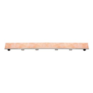 Imagem de Schluter Kerdi-Line Conjunto de grelha sem moldura para azulejos de cerâmica e pedra - Use com corpo de canal de saída central - Design de azulejo, 91 cm de comprimento - KL1DRE90