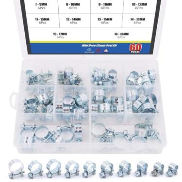 Imagem de 60Pcs 10 Tamanho Mini Injeção de Combustível Estilo Mangueira Grampo Sortido Kit Para Diesel Gasolina Tubo