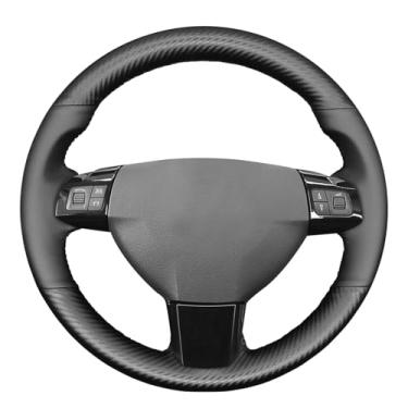 Imagem de MEWANT Capa de volante de couro de microfibra preta respirável para Opel Astra (H) 2004-2009 / Signum 2004-2008 / Vectra (C) 2005-2009 Acessórios para volante