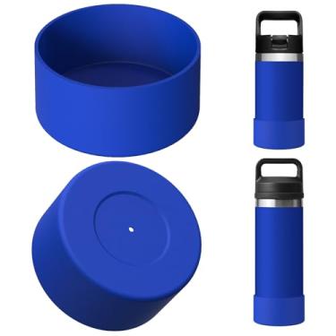 Imagem de Linkidea Bota para garrafa de água compatível com YETI Rambler Jr. Kids 340 g, Rambler 340 g/510 g, Yonder 567 g/740 g, protetor de manga inferior de garrafa antiderrapante de silicone (azul