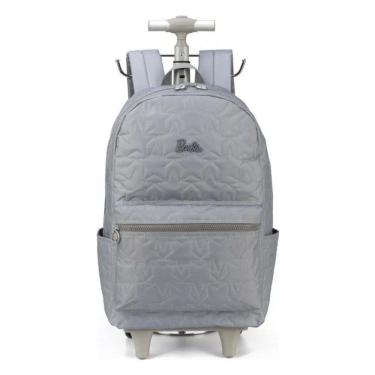 Imagem de Mochila Rodinhas Barbie Estrelas Cinza Luxcel