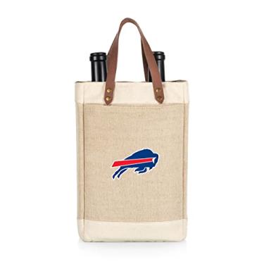Imagem de PICNIC TIME NFL Buffalo Bills Pinot – Bolsa de vinho isolada para 2 garrafas de juta – Bolsa de vinho – Bolsa de presente para vinho, (bege)