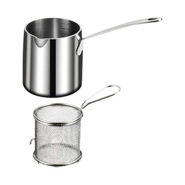 Imagem de Bothyi Fritar a frigideira em casa Use o filtro de óleo fritadeiro de fritadeiro de cozinha prática com a cesta de filmes da cesta de cesta para a festa do