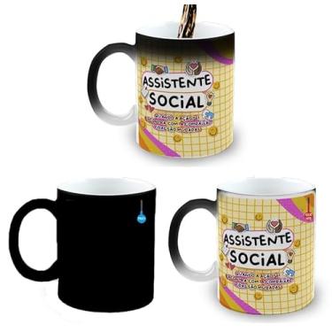 Imagem de Caneca Mágica Porcelana Presente Colorida Assistente Social