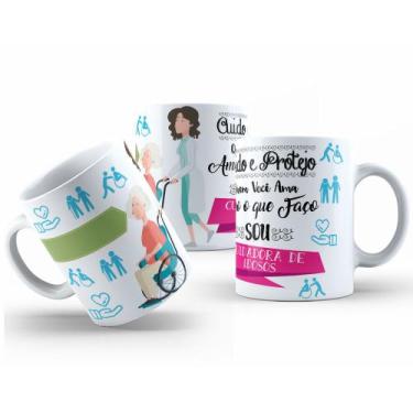 Imagem de Caneca de Cerâmica Branca 325ml com Estampa de Profissões - Mecolour, 