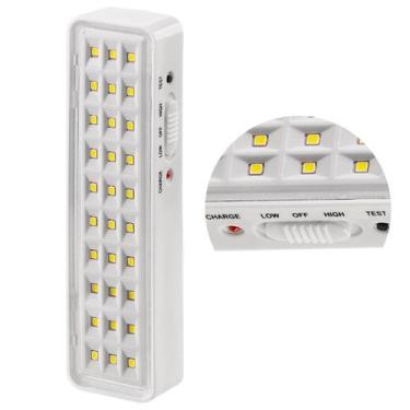 Imagem de Luminária De Emergência Recarregável 30 LEDs Lanterna - 30Leds
