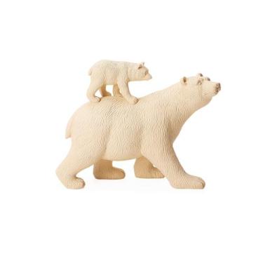 Imagem de Escultura decorativa família de ursos em polirresina bege - mart, bege