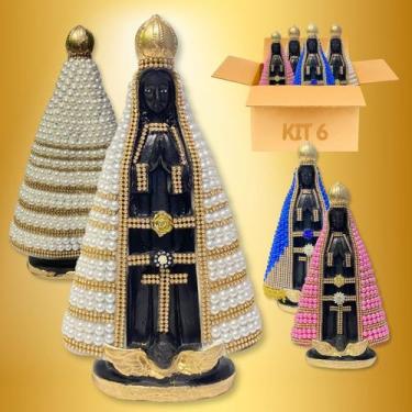 Imagem de Imagem Nossa Senhora Aparecida Grande Kit 6 Atacado Católico - Europio