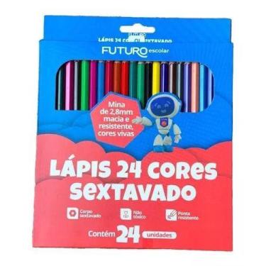 Imagem de Lapis de Cor Futuro 24 Cores Reciclado Sextavado