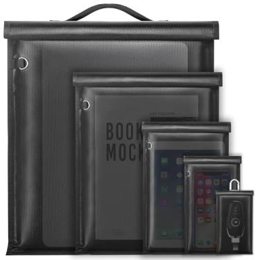 Imagem de beautybucketZJL 5 Pack Faraday Bags, Large Faraday Cage with Handle, Anti-Tracking Faraday Bag for Laptops & Tablets & Phones & Car Keys, Fireproof & Waterproof RFID Signal Blocker EMP Bag