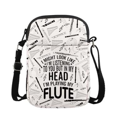 Imagem de TIIMG I Am Playing My Flute Gift Flauta Music Lover Gift Flauta Player Gift Flutist Gift Flauta Bolsa transversal, Flauta Cb