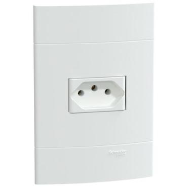 Imagem de Conjunto de Tomada Branco Fosco 10A 250V SCHNEIDER