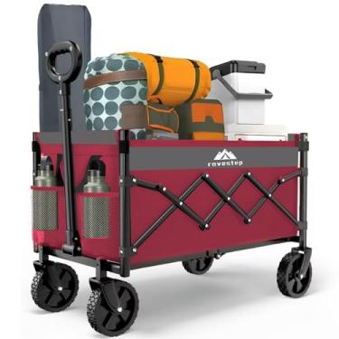 Imagem de RoveStep Carrinho dobrável máximo – Carrinho utilitário resistente, capacidade de 65 L, carga de 172 kg, rodas para todo o terreno, dobra compacta para acampamento, jardim, praia, compras (rosa rosa)