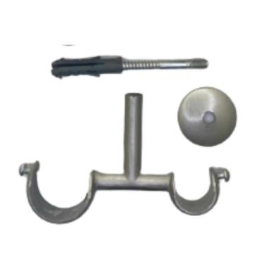 Imagem de Suporte Duplo Alumínio Varão para Teto 19/28mm Para cortina de ilhós -