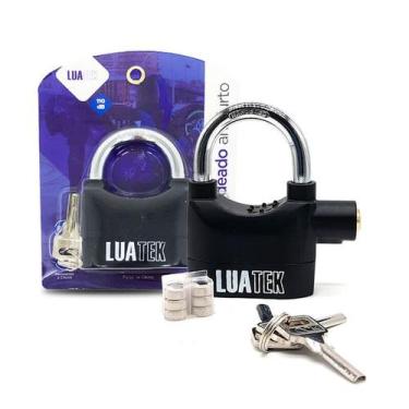 Imagem de Cadeado Antifurto Trava Disco Com Alarme Sonoro Super Potente - Luatek