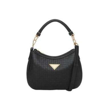 Imagem de Bolsa Feminina Rafitthy Transversal Pequena Texturizada Preto-Feminino