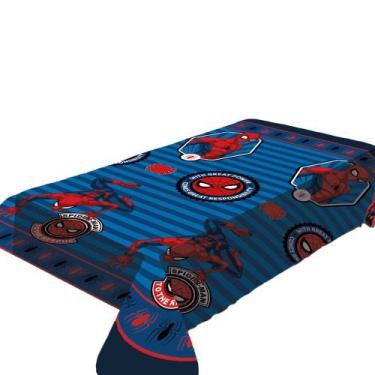 Imagem de Manta solteiro fun marvel c/ cinta spiderman azul/cd - Jolitex