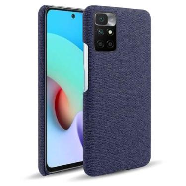 Imagem de Capa para Xiaomi Redmi 10 prime,Capa desenhada em lona,Case Protetora Ultrafina com Empunhadura Macia,Design em Tecido Antichoque e Antiarranhões-Blue