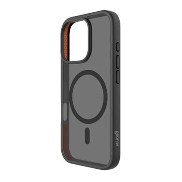 Imagem de Geonav Capa Anti-Impacto para iPhone 16 Pro, TPU flexível nas extremidades, proteção anti-shock e policarbonato, Compatível com o sistema de ímãs MagSafe®, IPI16PBK, Transparente fosco/Preto