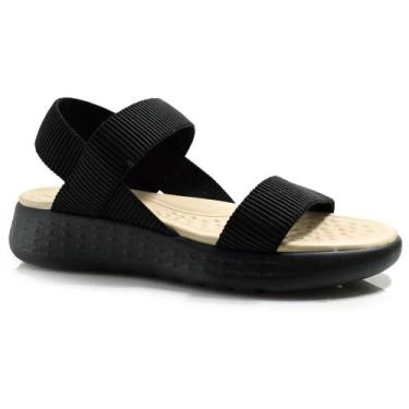 Imagem de Sandália Flat Feminina Comfortflex 2547302, Preto, 36