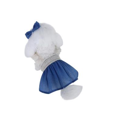 Imagem de INGSIST Roupas de designer de renda azul para cães tamanho PP P M G GG pequeno médio menina filhote animal de estimação roupas roupas de aniversário vestidos