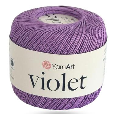Imagem de YarnArt Violeta – Fio de crochê e tricô 100% algodão mercerizado – Fio de renda macio e durável para bordados, doilies e artesanato DIY – 1 novelo (50 g, 282 m) (6309)