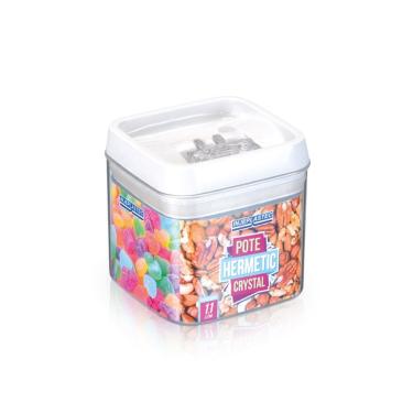 Imagem de Pote hermético acrílico quadrado pequeno 1,1 litros