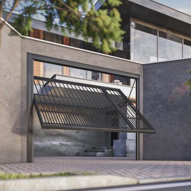 Imagem de Portão Contrapeso de Aço Galvanizado com Grade Tubolar 220x240 Req: 8,7 Cinza