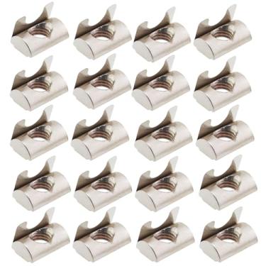 Imagem de GZWZH 20 peças de porcas M8 T com mola série 3030/4040 uso geral com encaixes de perfil de alumínio industrial acionado por mola para perfil de alumínio de 8 mm de profundidade de ranhura