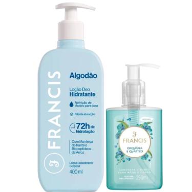 Imagem de Sabonete Líquido Orquídea e Quartzo + Hidratante Francis Algodão Azul