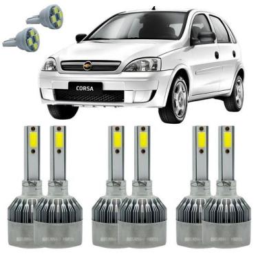 Imagem de Lâmpadas Super Led Corsa 02/12 Foco Duplo Kit Farol E Milha - Autovex