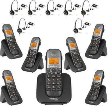Imagem de Kit Telefone Sem Fio TS 5120 Bina 6 Ramal e THS 55 Intelbras