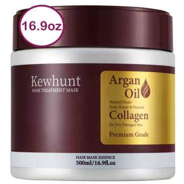 Imagem de Máscara capilar Kewhunt Collagen com óleo de argan 500mL para cabelos 