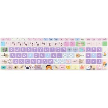Imagem de WSLUCKO Capa de teclado de silicone para HP ProBook 450/455/650 G8 G9 G10, HP Zbook Power G8 G9, gato fofo