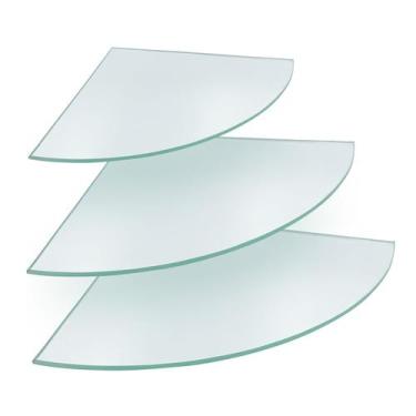 Imagem de Kit 3 Prateleiras de Vidro Temperado Canto Banheiro 30cm,25cm,20cm Por