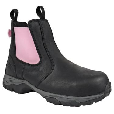 Imagem de Moxie Trades Angel Bota de trabalho feminina com bico composto perigoso elétrico Chelsea, Blkbuf, 36