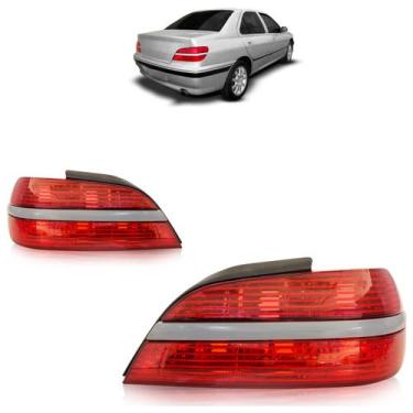 Imagem de Lanterna Traseira 406 1999 2000 2001 2002 2003 2004 Rubi Estriada Acrí