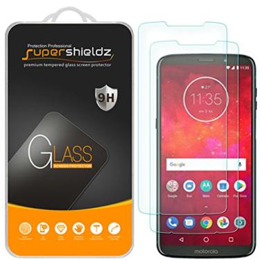 Imagem de (Pacote com 2) Supershieldz para Motorola Moto Z3 e Moto Z3 Play película de vidro temperado, antiarranhões, sem bolhas