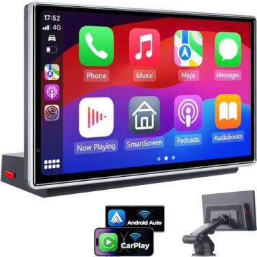 Imagem de JATAZA Tela automotiva Android CarPlay sem fio de 7 polegadas para carro – controle de voz, navegação GPS, tela sensível ao toque HD, AirPlay, serve para todos os veículos