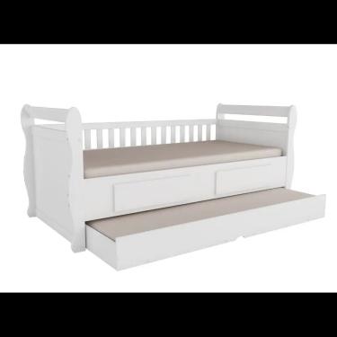 Imagem de Cama Solteiro Moveis Peroba Maria com gavetas e auxiliar MDF