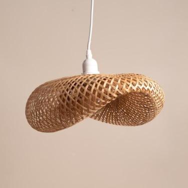 Imagem de Luminária Pendente Curvas De Bambu Boho 42Cm - Oikos