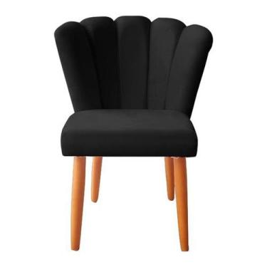 Imagem de Cadeira De Jantar Estofadas Reforçada Decorativa Pétala Suede - JMDECO