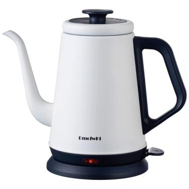 Imagem de Chaleira Elétrica DmofwHi Gooseneck 1,0L, 1000W de Aço Inoxidável 304, Desligamento Automático, Chaleira para Café Coado e Chá Branca