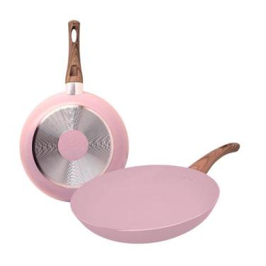 Imagem de Frigideira De Cerâmica Antiaderente Sahara De 26cm - CASAMBIENTE, Rosa