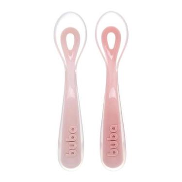 Imagem de Kit 2 Colheres Bebê +6 Meses em Silicone Treino Autoalimentação Fase 2