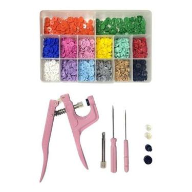 Imagem de Alicate Para Pregar Botão De Pressão Ritas + Box Organizador com 280 B
