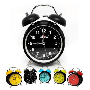 Imagem de Relógio de Mesa Estilo Retrô Grande Com Despertador Mecânico LE8103 - 