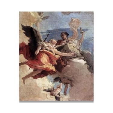 Imagem de Impressão em tela Giovanni Battista Tiepolo Strength and Wisdom – Obra-prima rococó barroca, pintura escolar de Veneza, pintura a óleo decorativa para galeria doméstica 40 x 48 cm